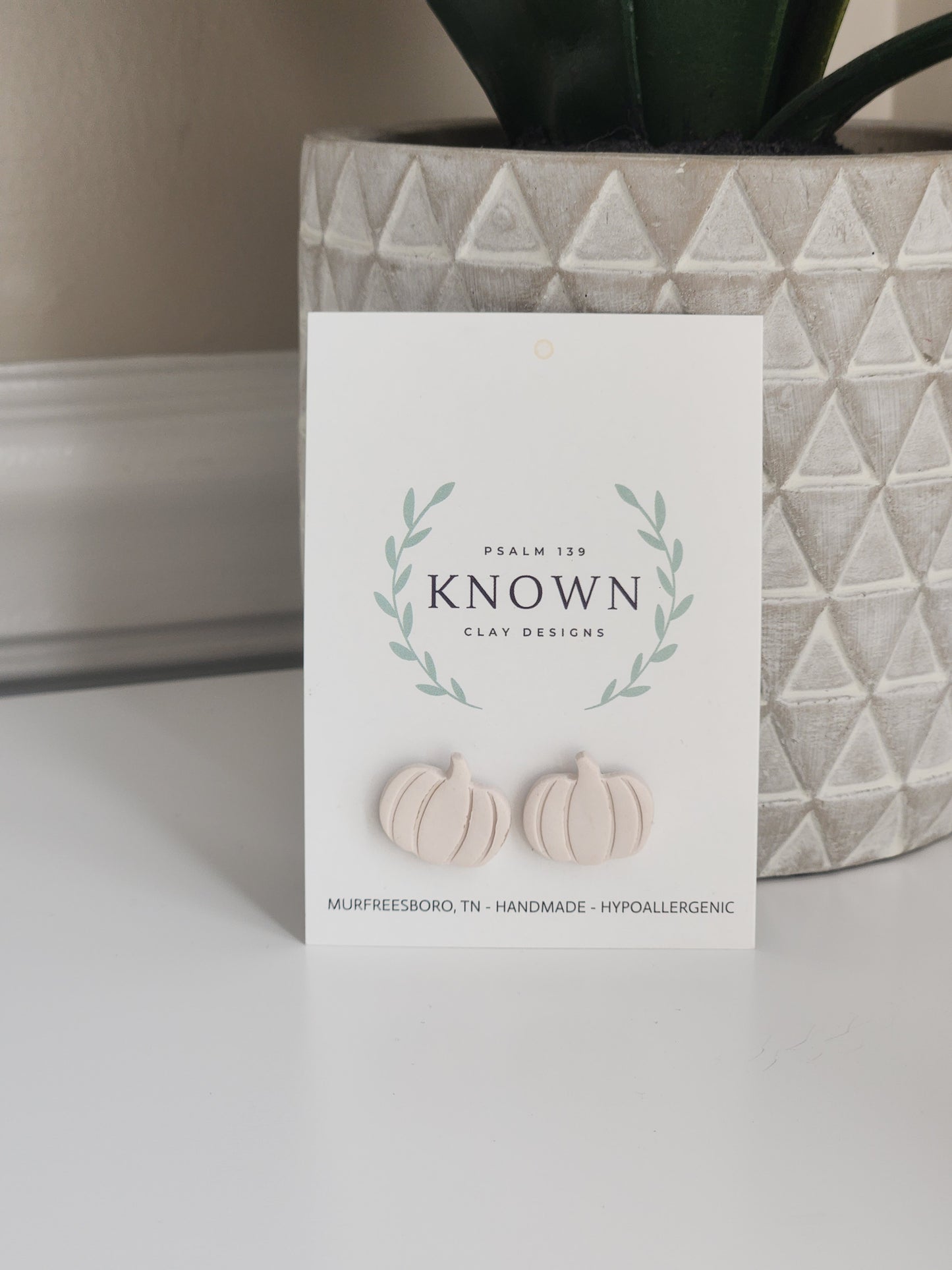 Pumpkin Clay Studs