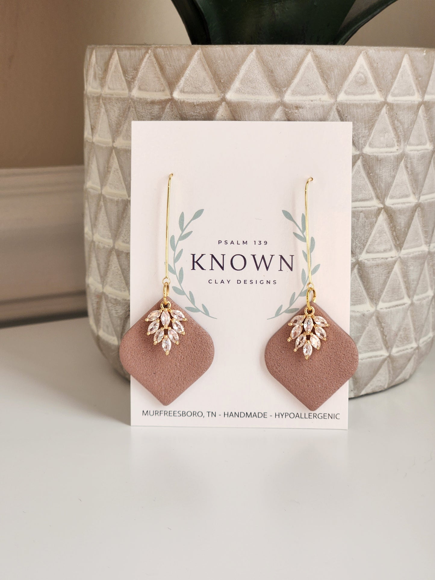 Mauvy Brown Sparkle Dangles
