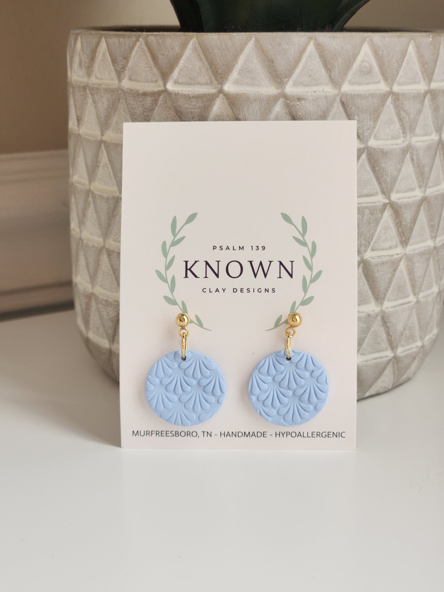 Serenity Blue Circle Dangles
