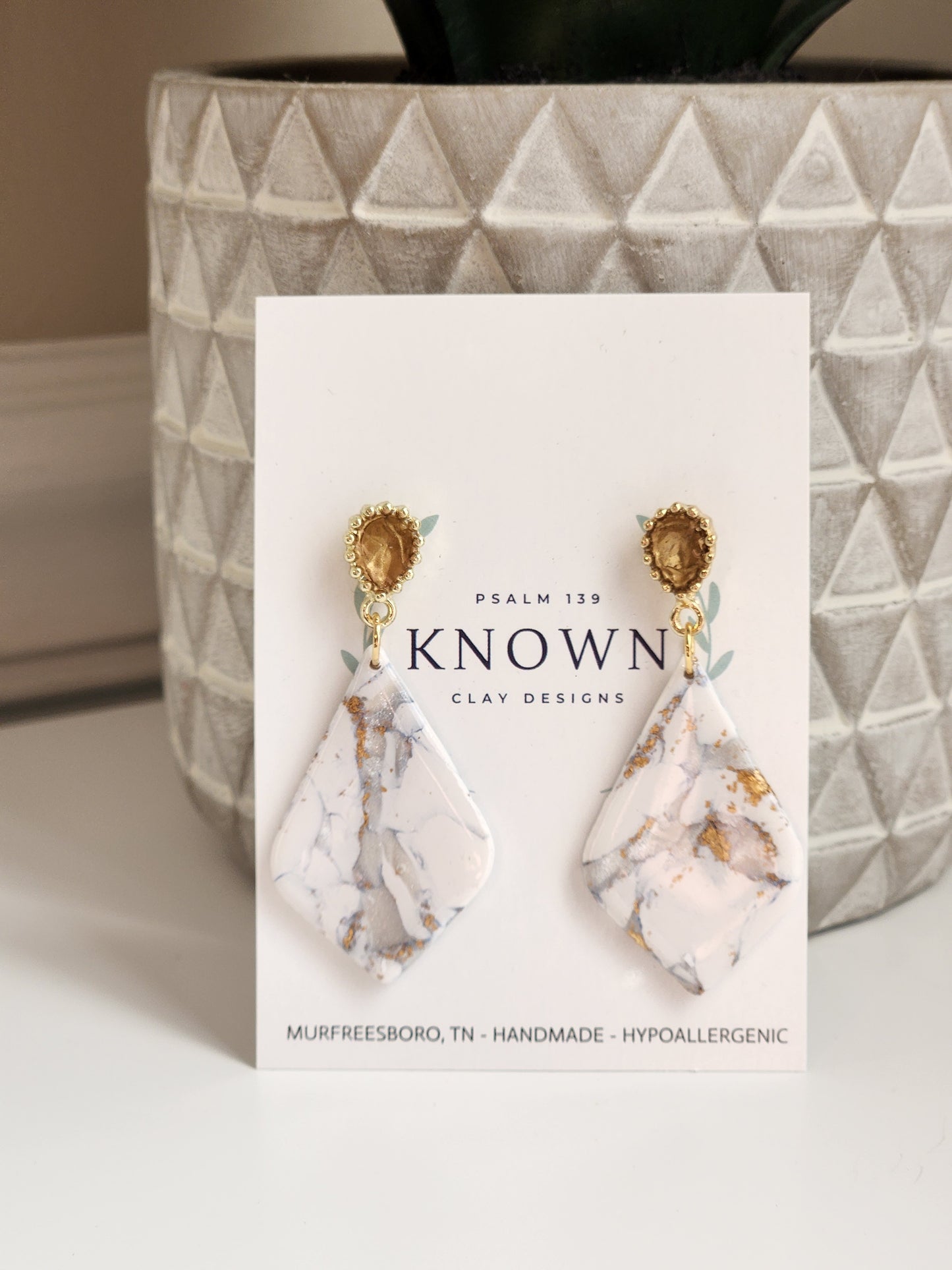Marble Teardrop Dangles