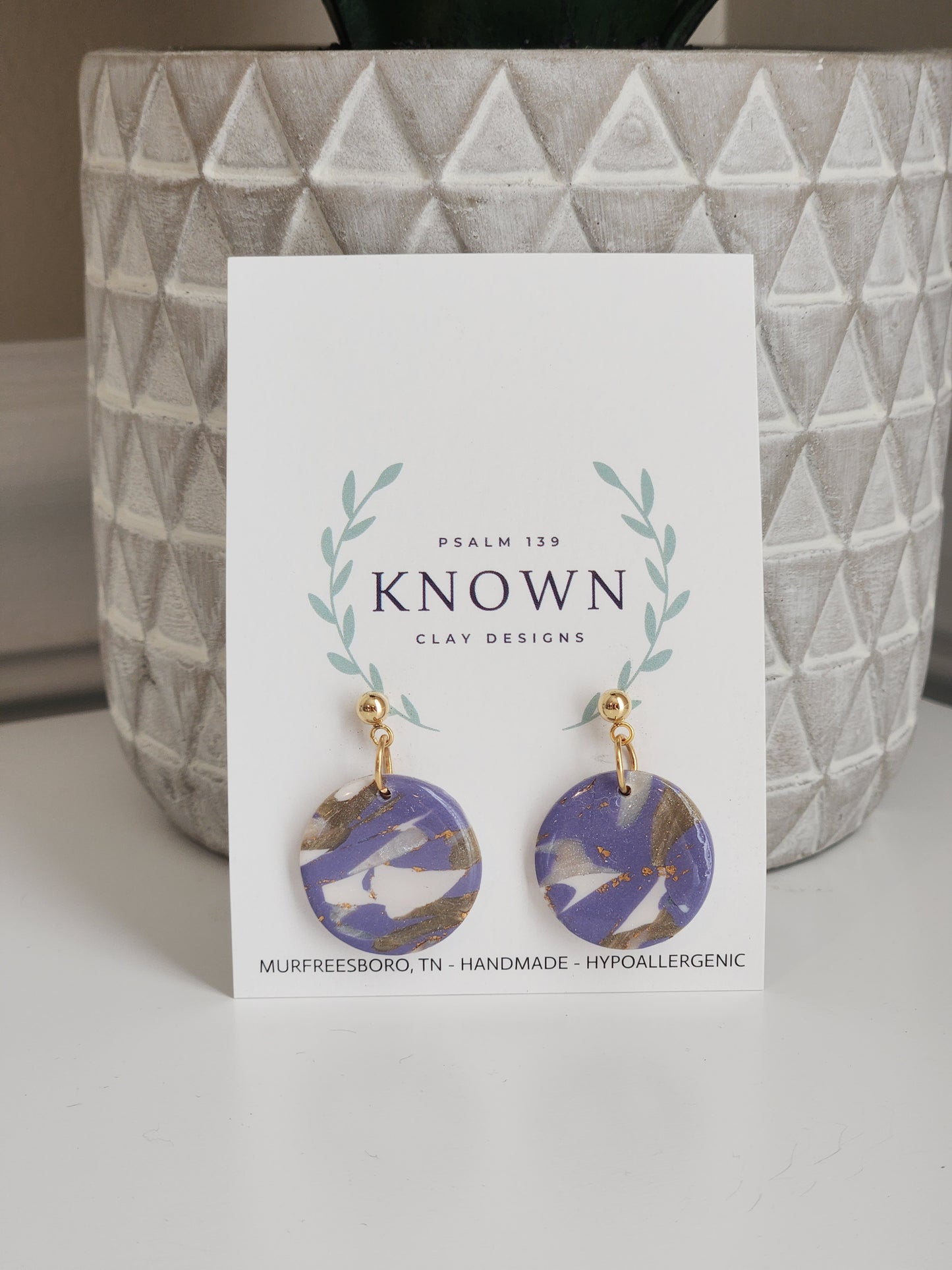 Marble Circle Dangles- Small