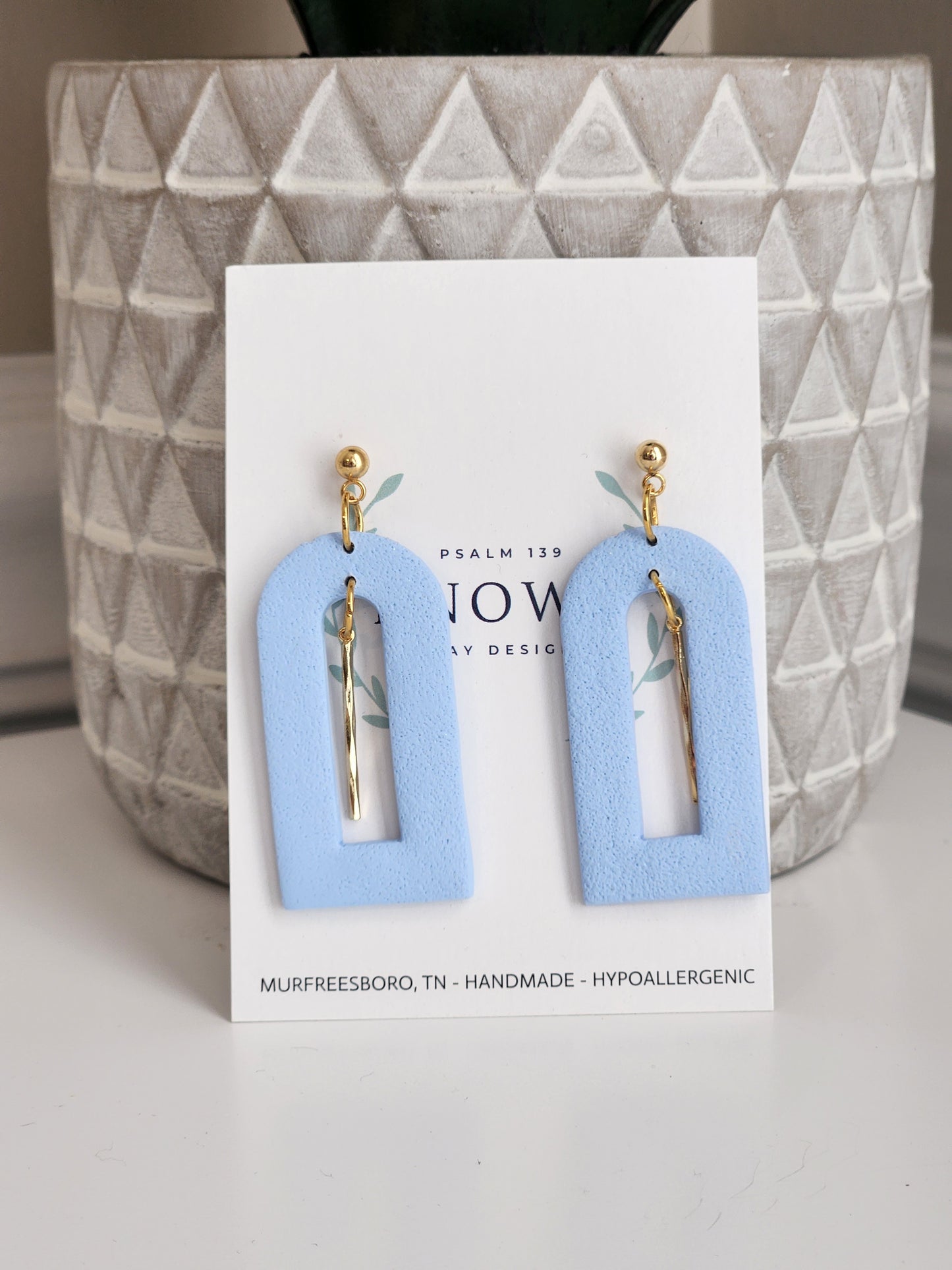 Serenity Blue Arch Dangles- Simple
